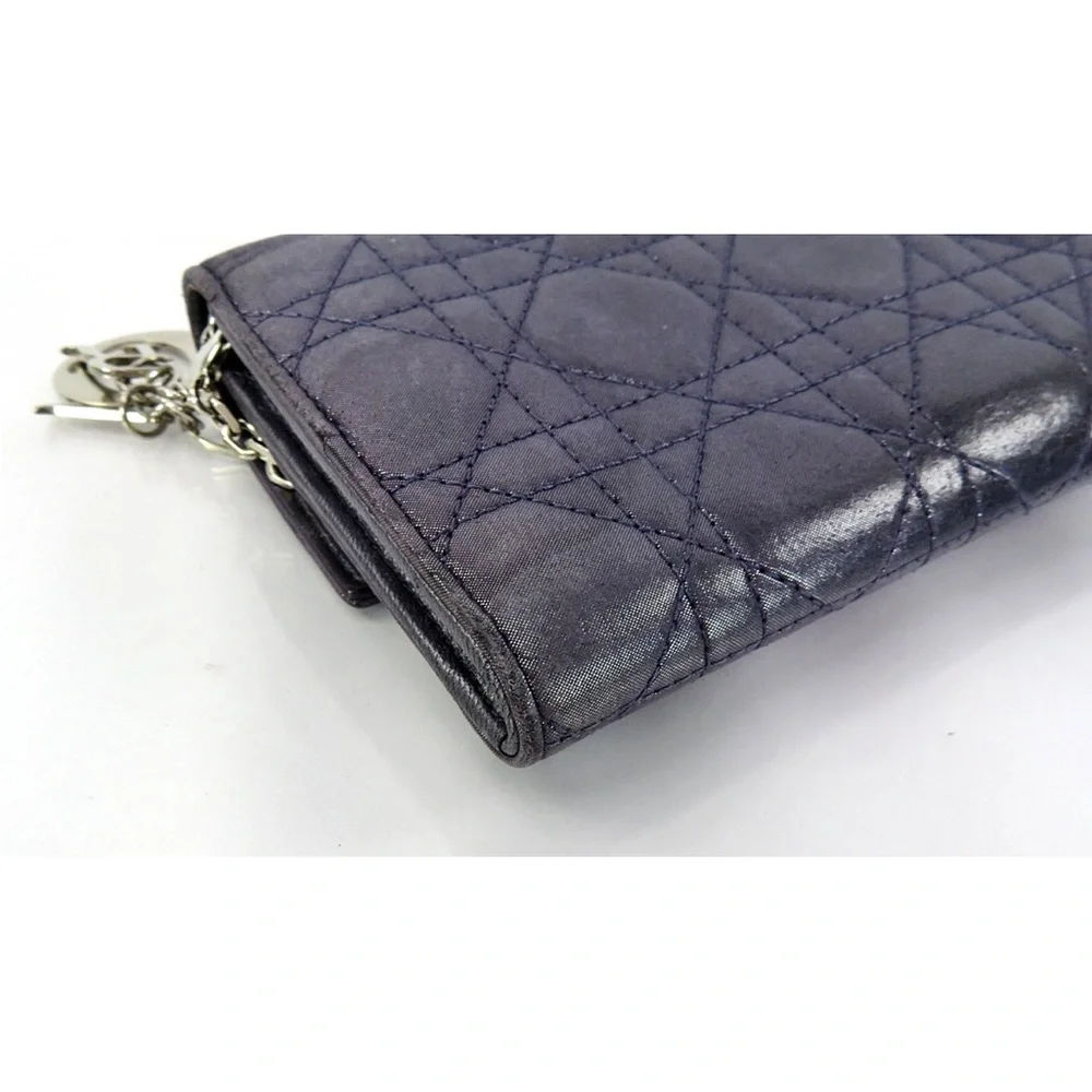 Dior Elegant Purple Quilted Wallet